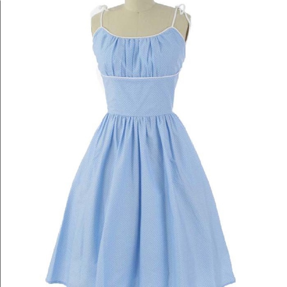 Marilyn Monroe inspired blue polka dot dress
